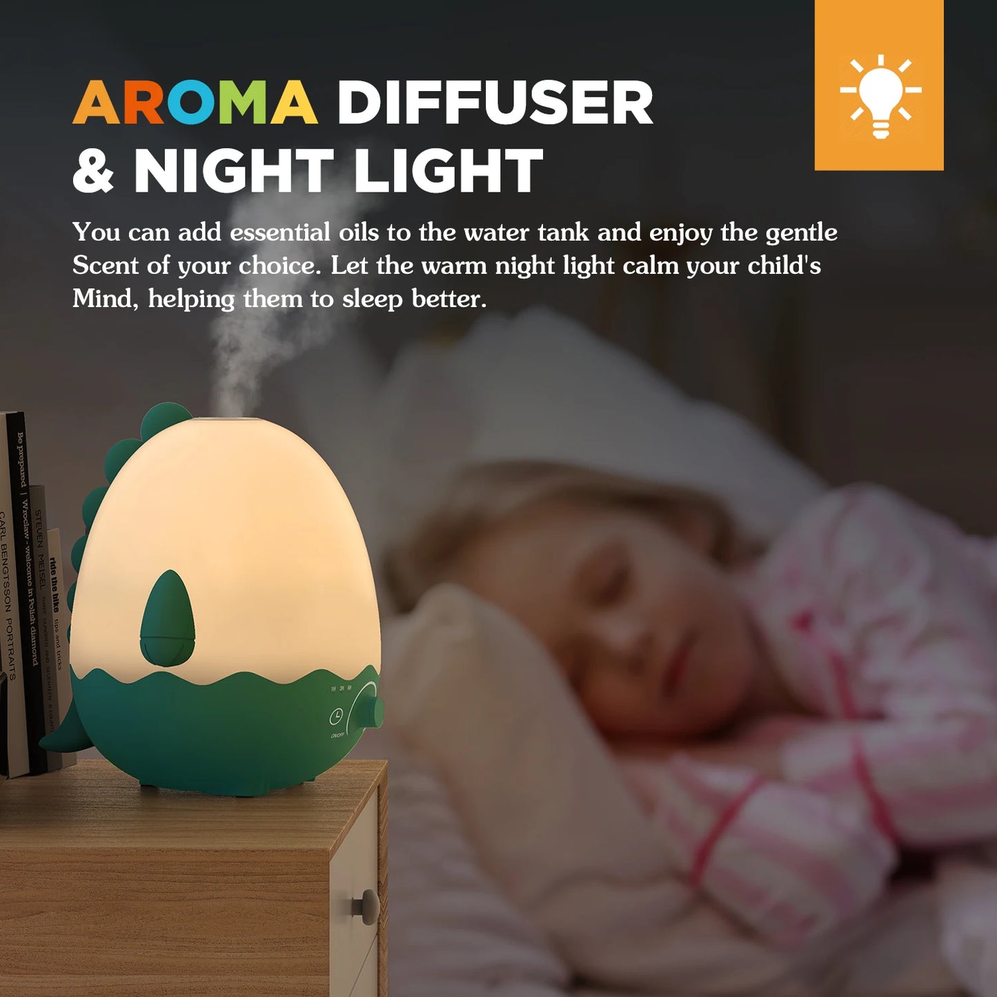 Cool Mist Humidifier For Baby, BPA Free Dinosaur Design