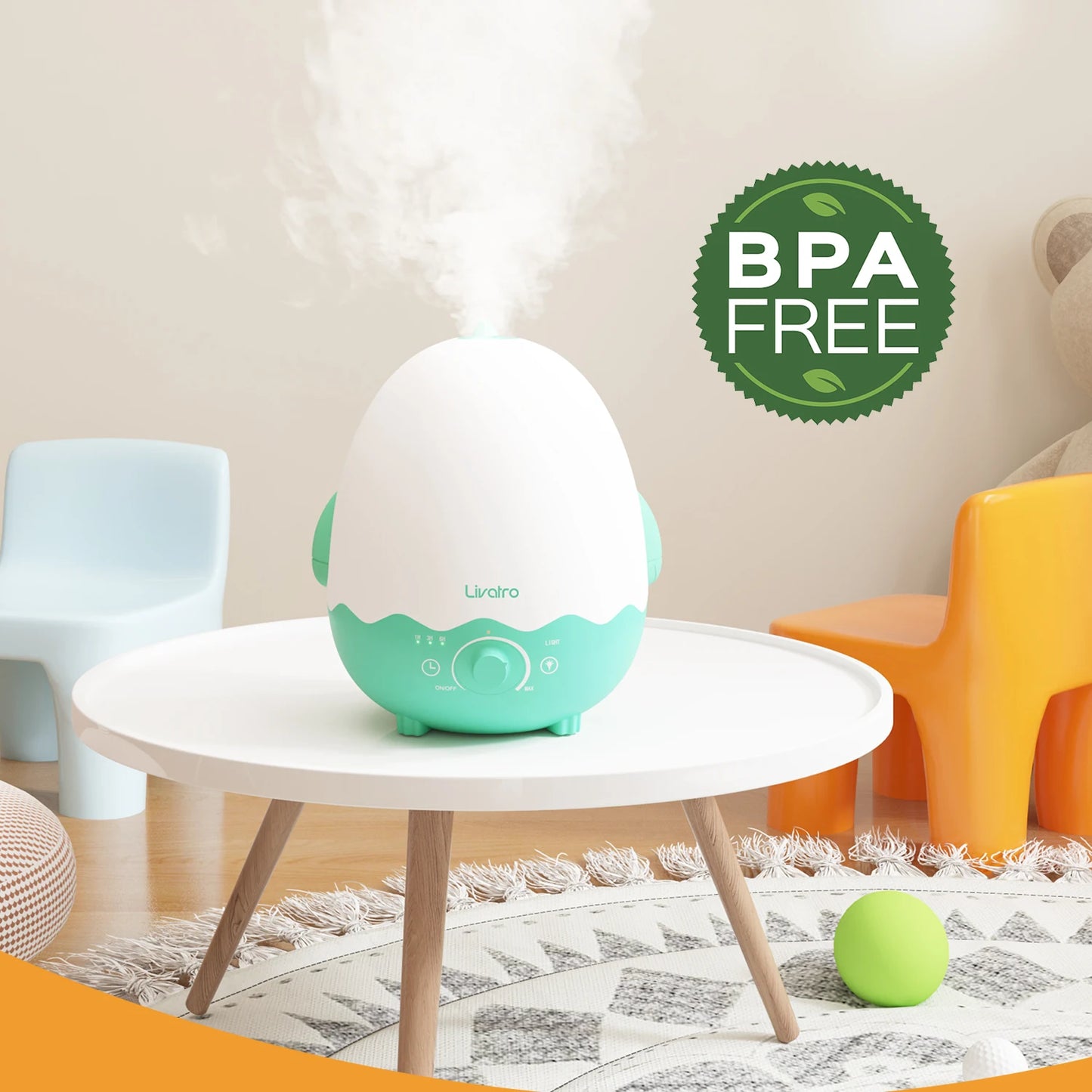 Cool Mist Humidifier For Baby, BPA Free Dinosaur Design