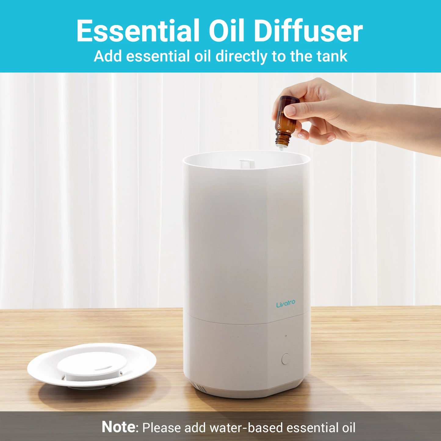 4L Top Fill Humidifier for Bedroom, Cool Mist, 40Hrs Runtime