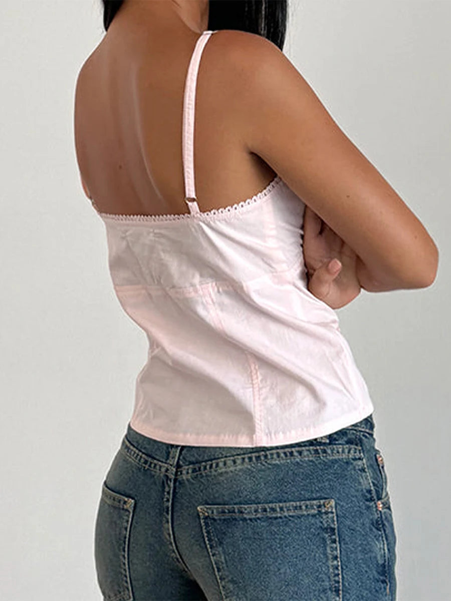 Women S Ruffle Sleeveless Blouse Summer V Neckline Cami Top