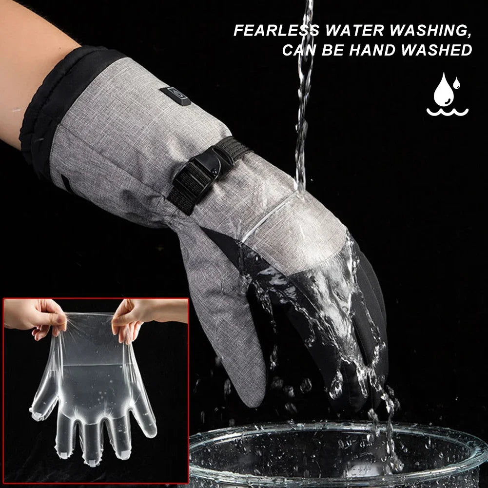 Winter Heated Gloves Electric Thermal Hand Warmer Waterproof