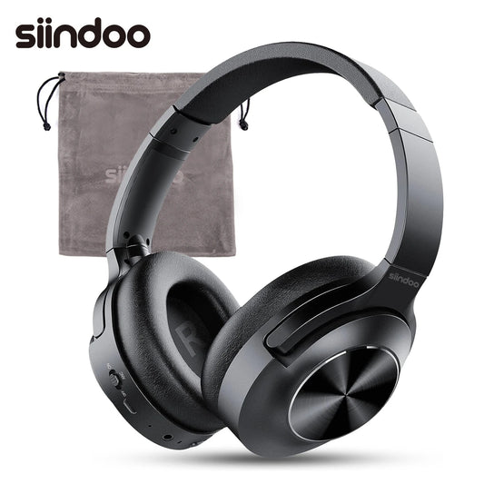 Siindoo Active Noise Cancelling Headphones with 65 Hrs Playback