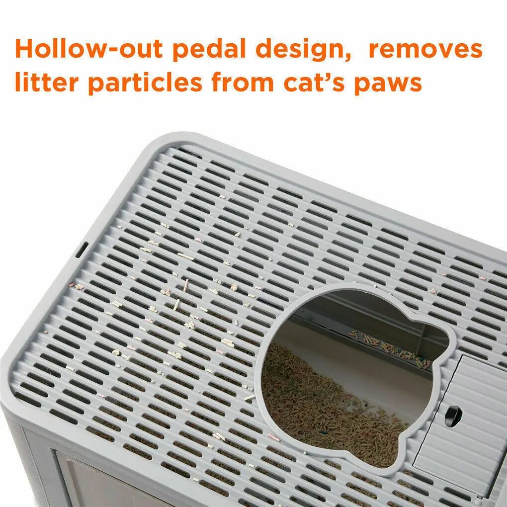 Foldable Cat Litter Box Front Entry & Top Exit Toilet