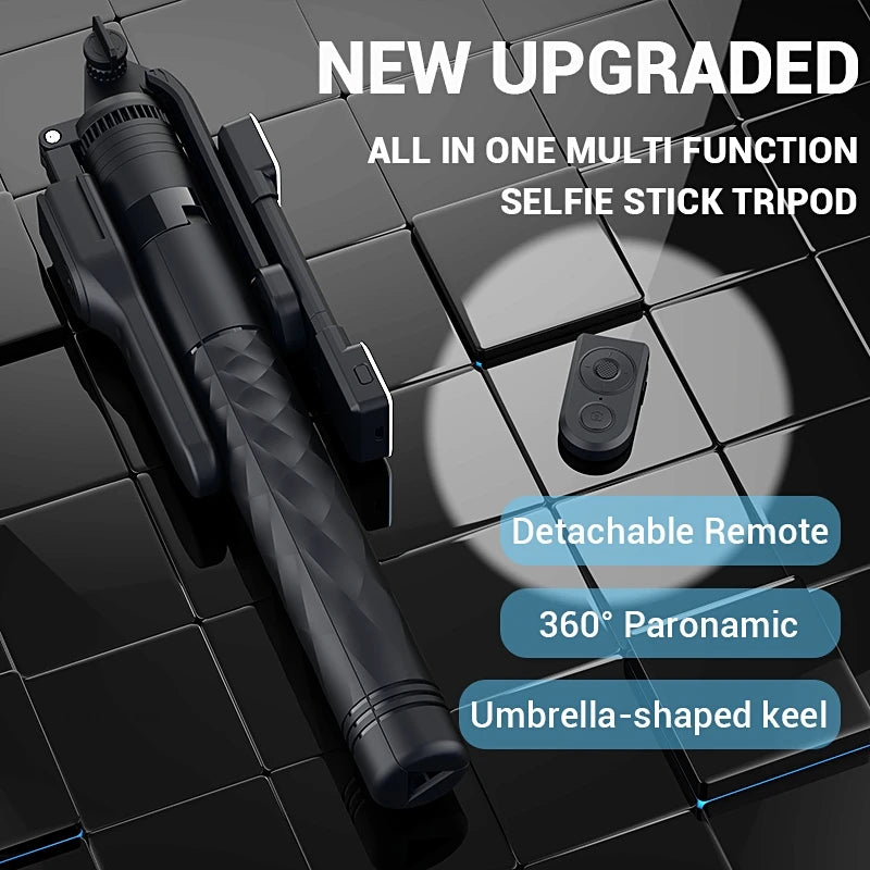 2025 New 1750mm Wireless Selfie Stick Tripod Stand Foldable Monopod With LED Light For Smartphones