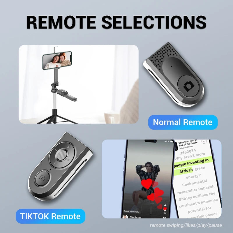 2025 New 1750mm Wireless Selfie Stick Tripod Stand Foldable Monopod With LED Light For Smartphones