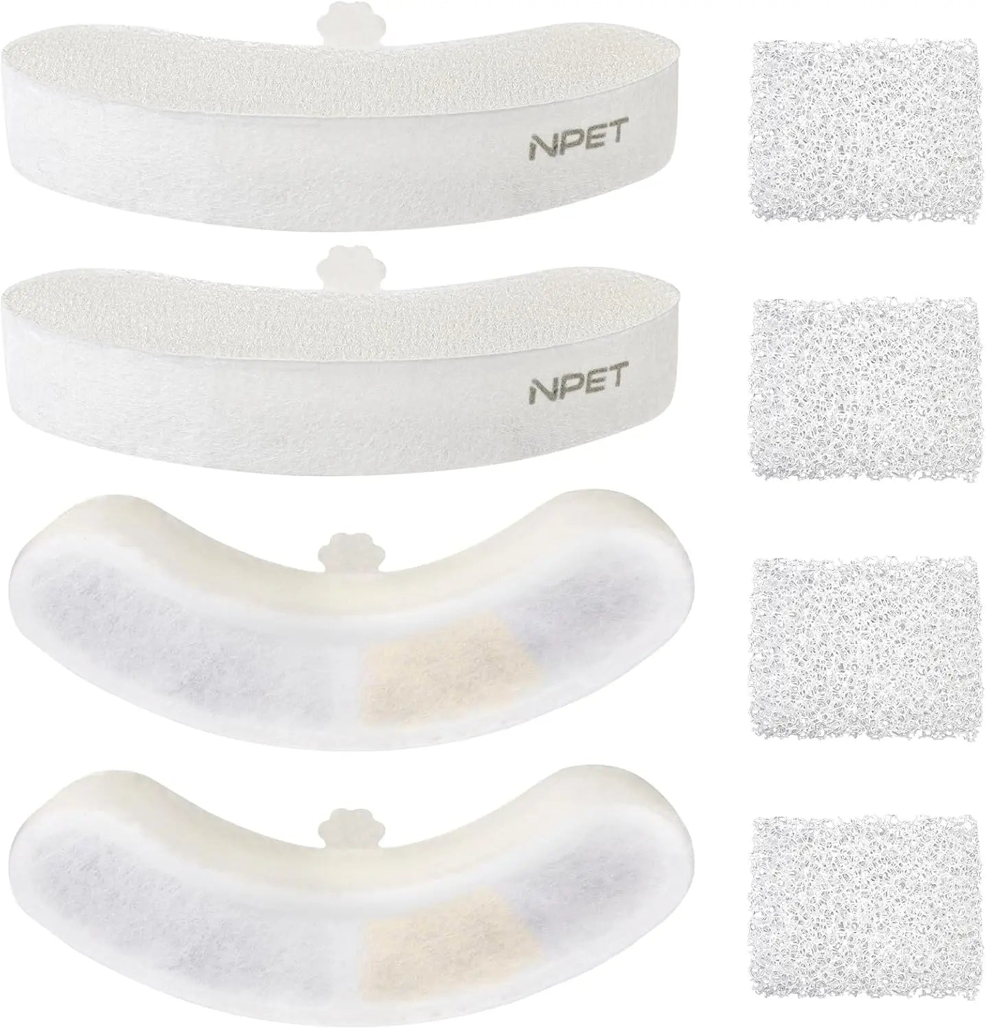 NPET Upgraded Design 4 Pack Replacement Filters for Pet Fountains