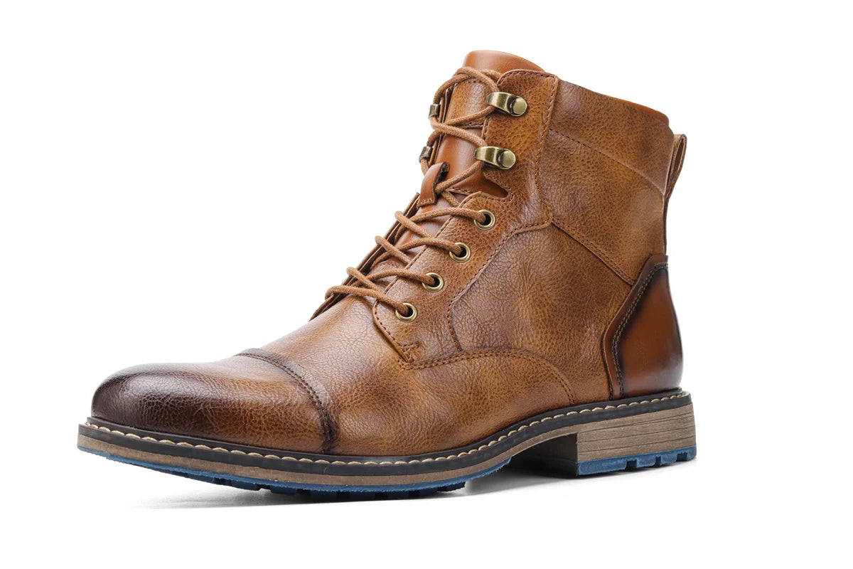 Spring Leather Boots with Zipper Classical Men Boots 2025