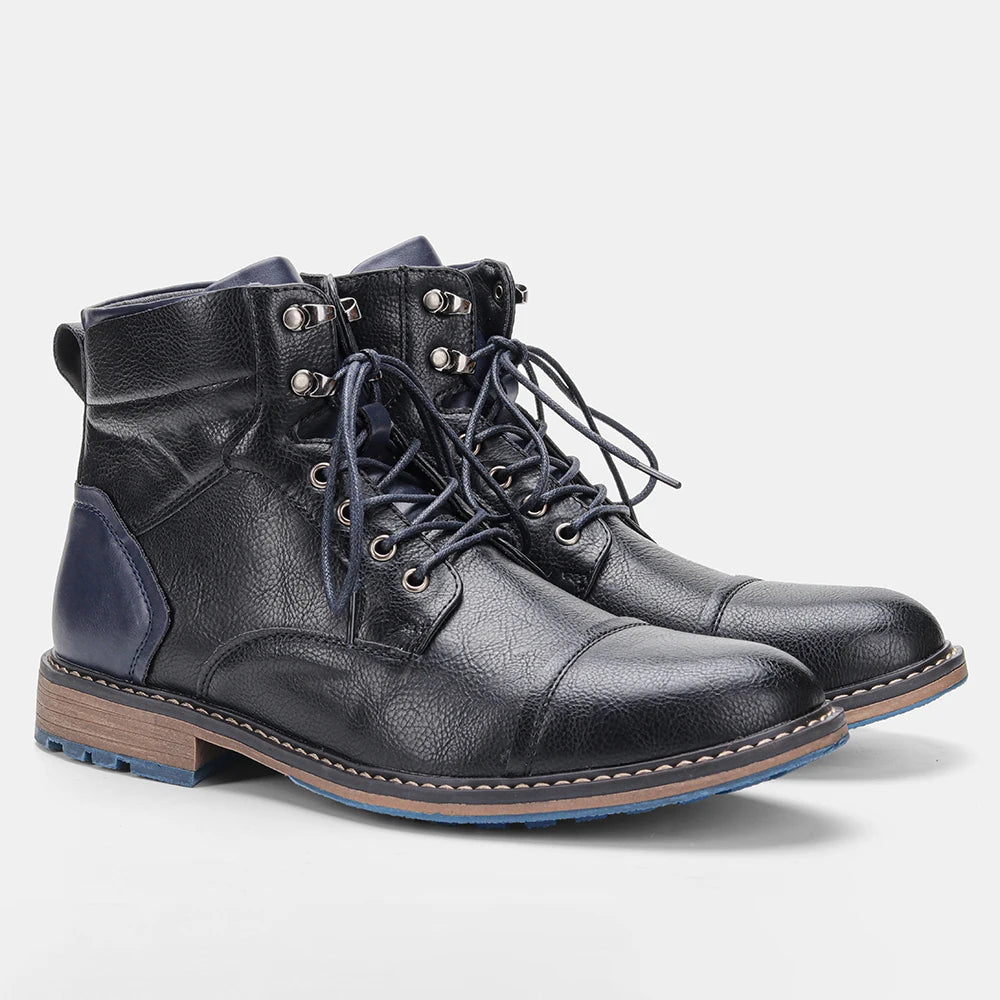 Brogue Chelsea Men Boots 2025 American Style Leather Fashion