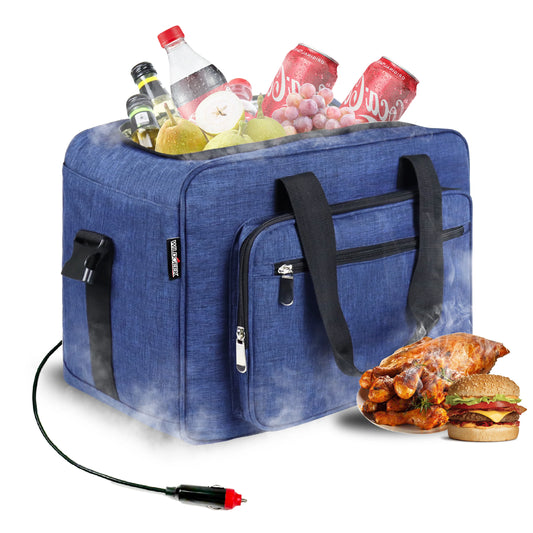 26 Quarts 12 Volt Portable Car Electric Cooler Bag USB 25L