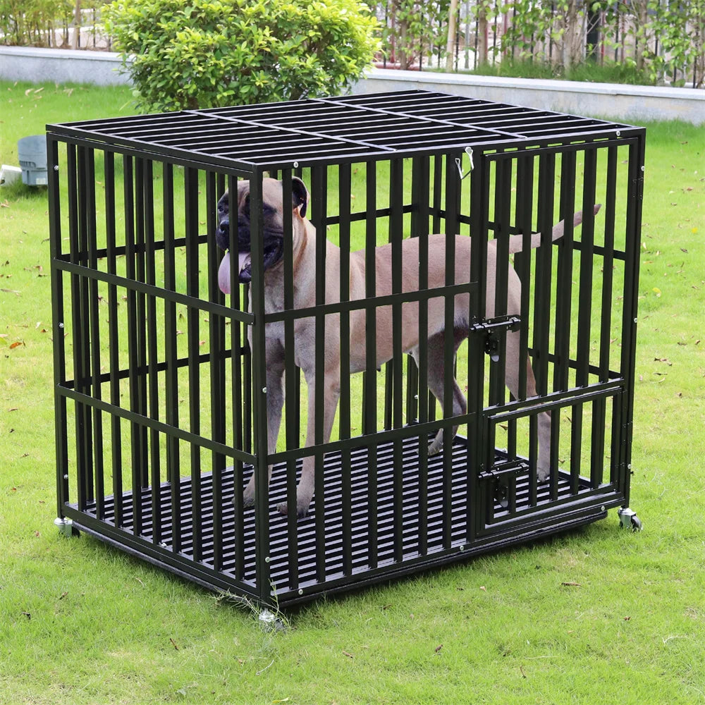 XXL Large Heavy Duty Dog Crate Strong Pet Cage with Tray