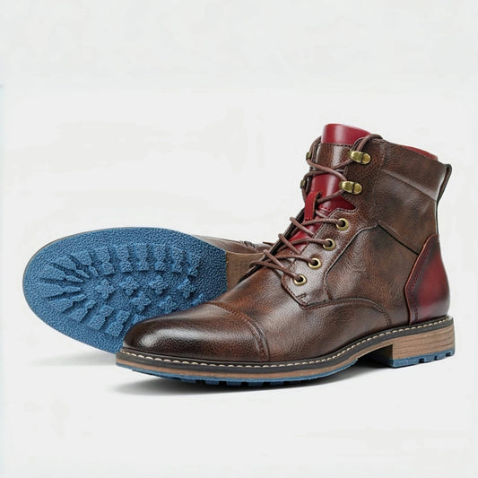 Spring Leather Boots with Zipper Classical Men Boots 2025