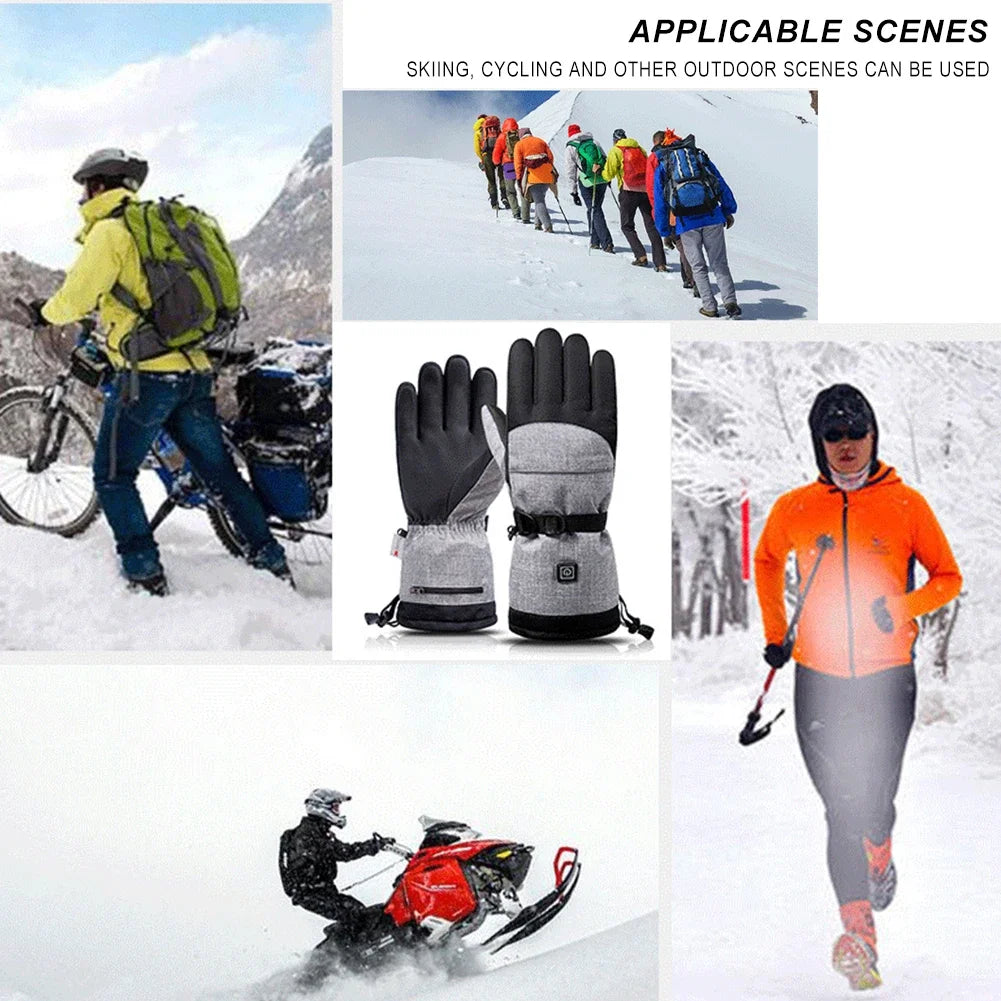 Winter Heated Gloves Electric Thermal Hand Warmer Waterproof