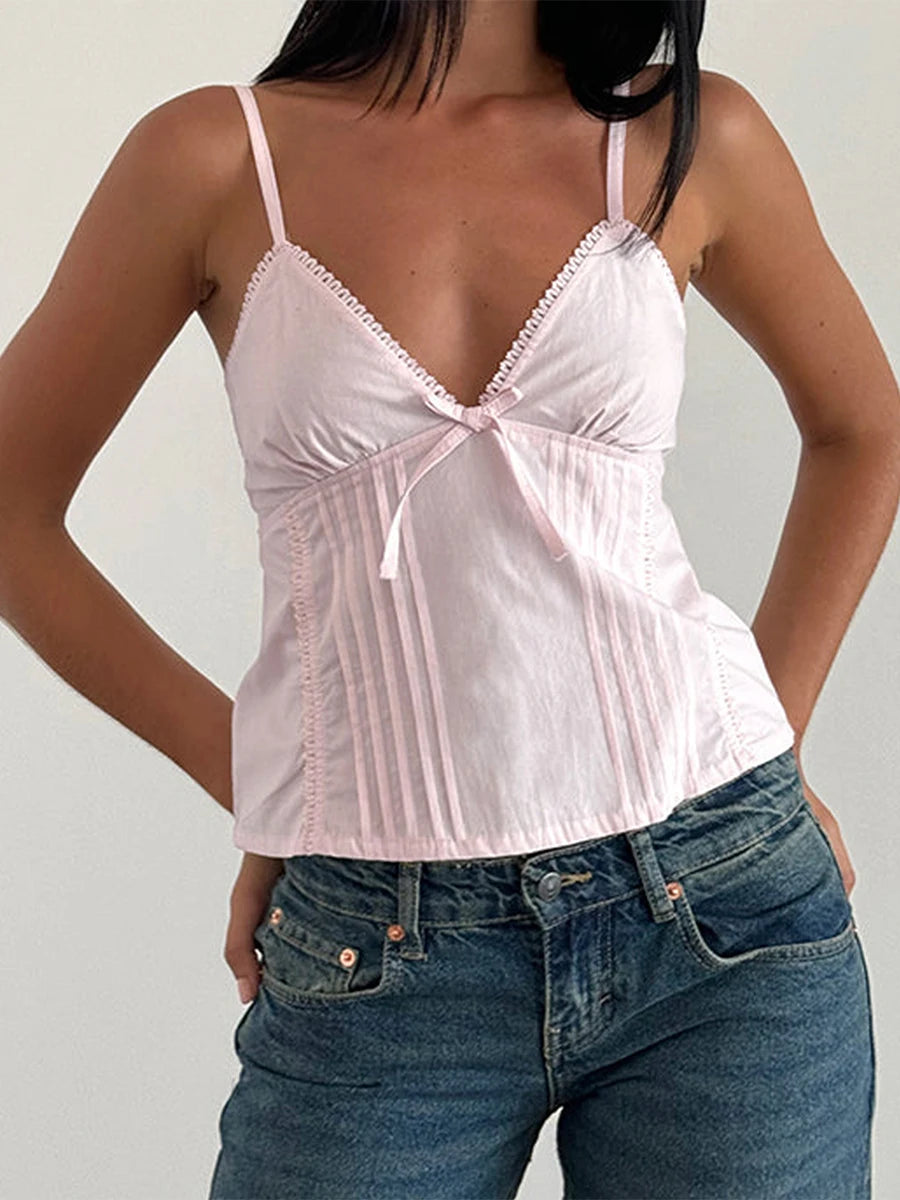 Women S Ruffle Sleeveless Blouse Summer V Neckline Cami Top