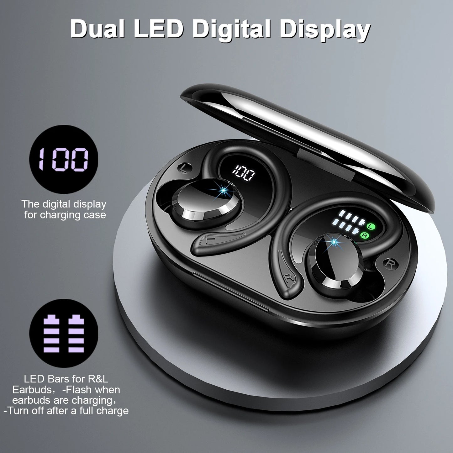 Wireless Earbuds Bluetooth 5.3 Stereo Bass IP7 Waterproof
