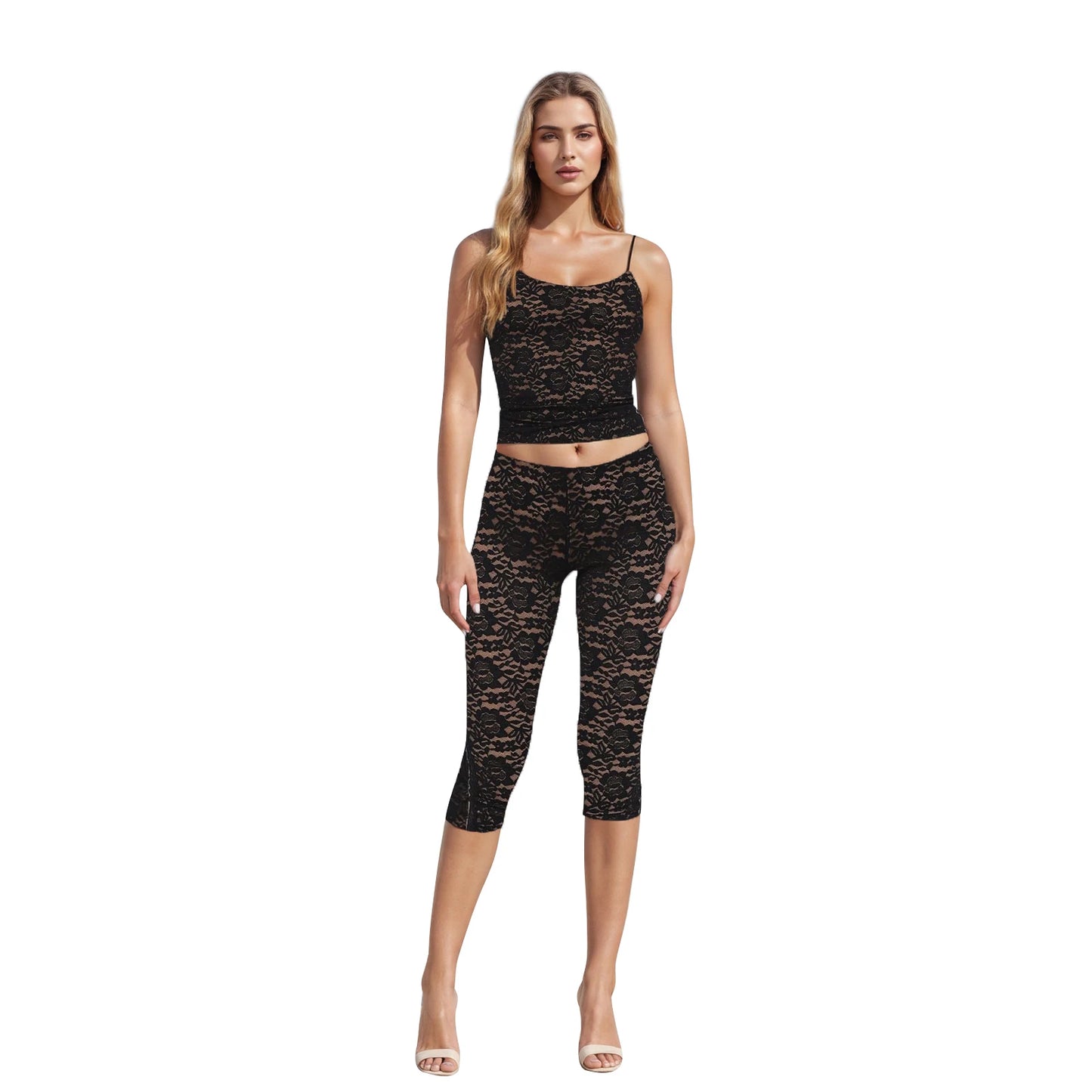 Women's Elegant Black Off-Shoulder Blouse and Pants Set