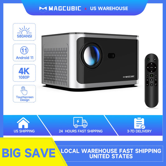 Magcubic HY350 Pro Projector Android 11 4K 580ANSI Wifi6 BT5.0