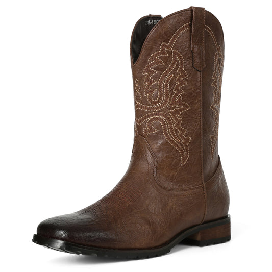 DoraTasia Plus Size 12.5 Retro Square Toe Cowboy Boots