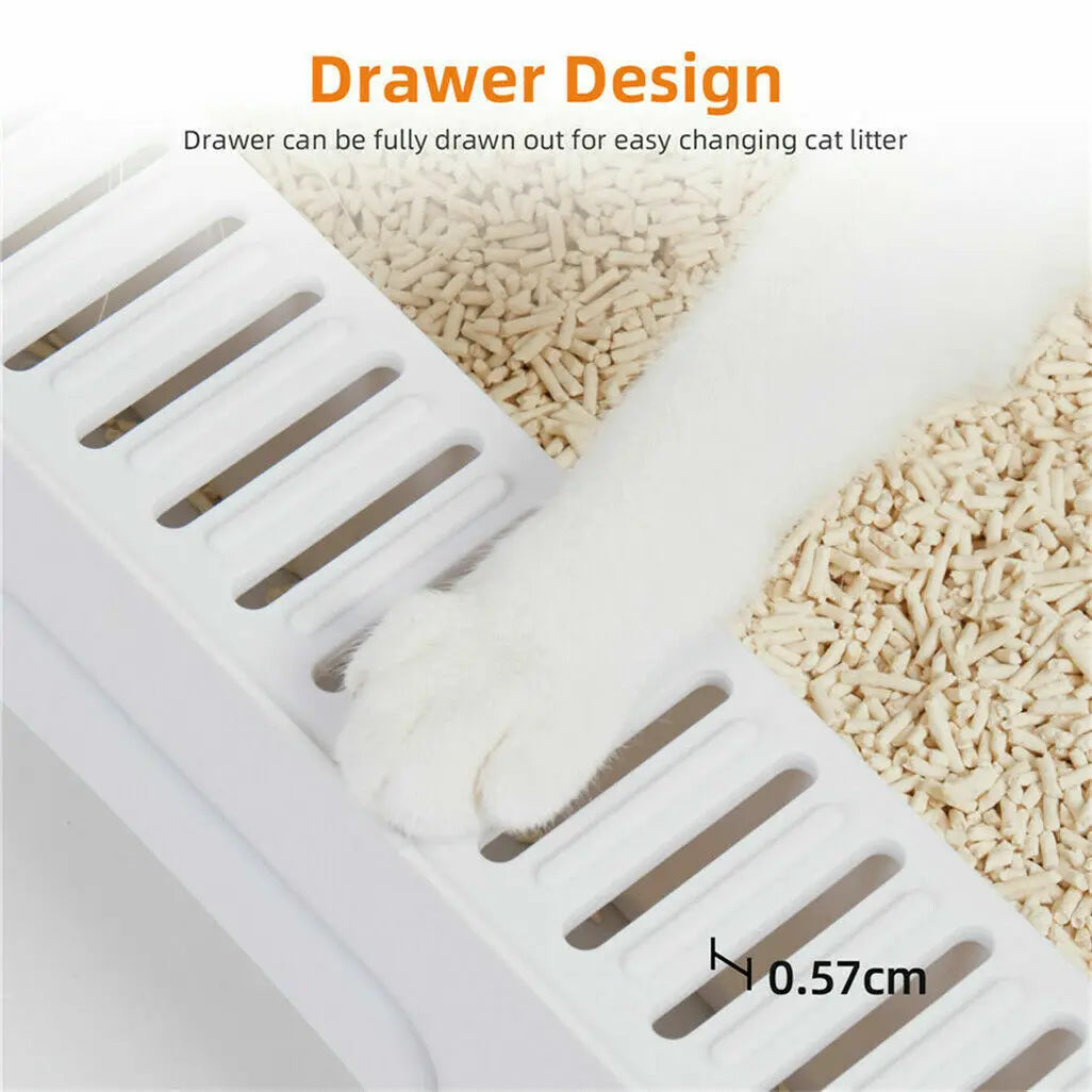 Cat Litter Box with Scoop and Tray, Enclosed Foldable Toilet