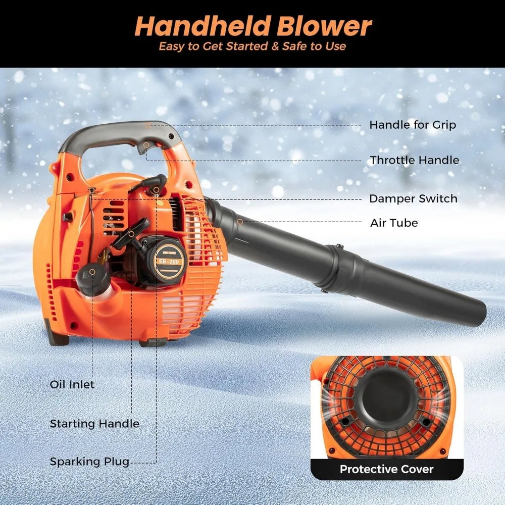 2-Stroke Handheld Leaf Blower Gas Powered Petrol Blower