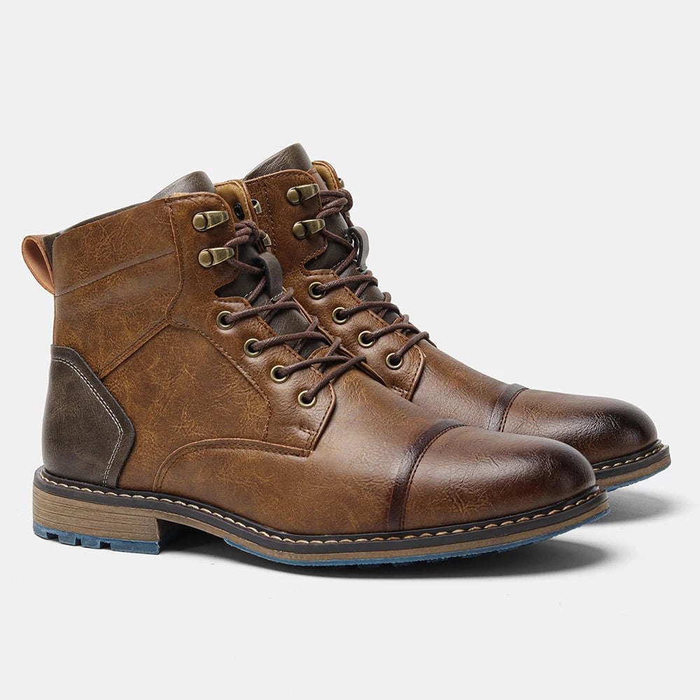 Brogue Chelsea Men Boots 2025 American Style Leather Fashion