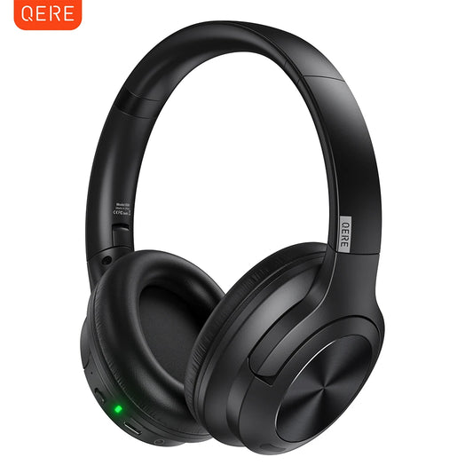 Wireless Bluetooth Headset QERE E80 Earphones 5.3 ANC Noise Cancellation Hi-Res Audio Over Ear Headphones 70 Hours Battery Life 40mm Drivers