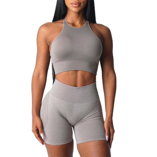 Women’s Seamless Sports Bra Solid Color Sleeveless Yoga Bralette