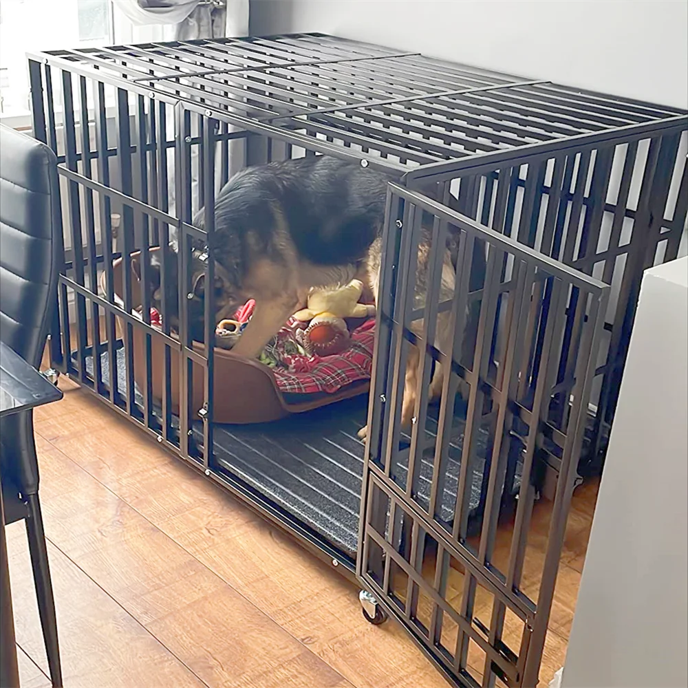XXL Large Heavy Duty Dog Crate Strong Pet Cage with Tray