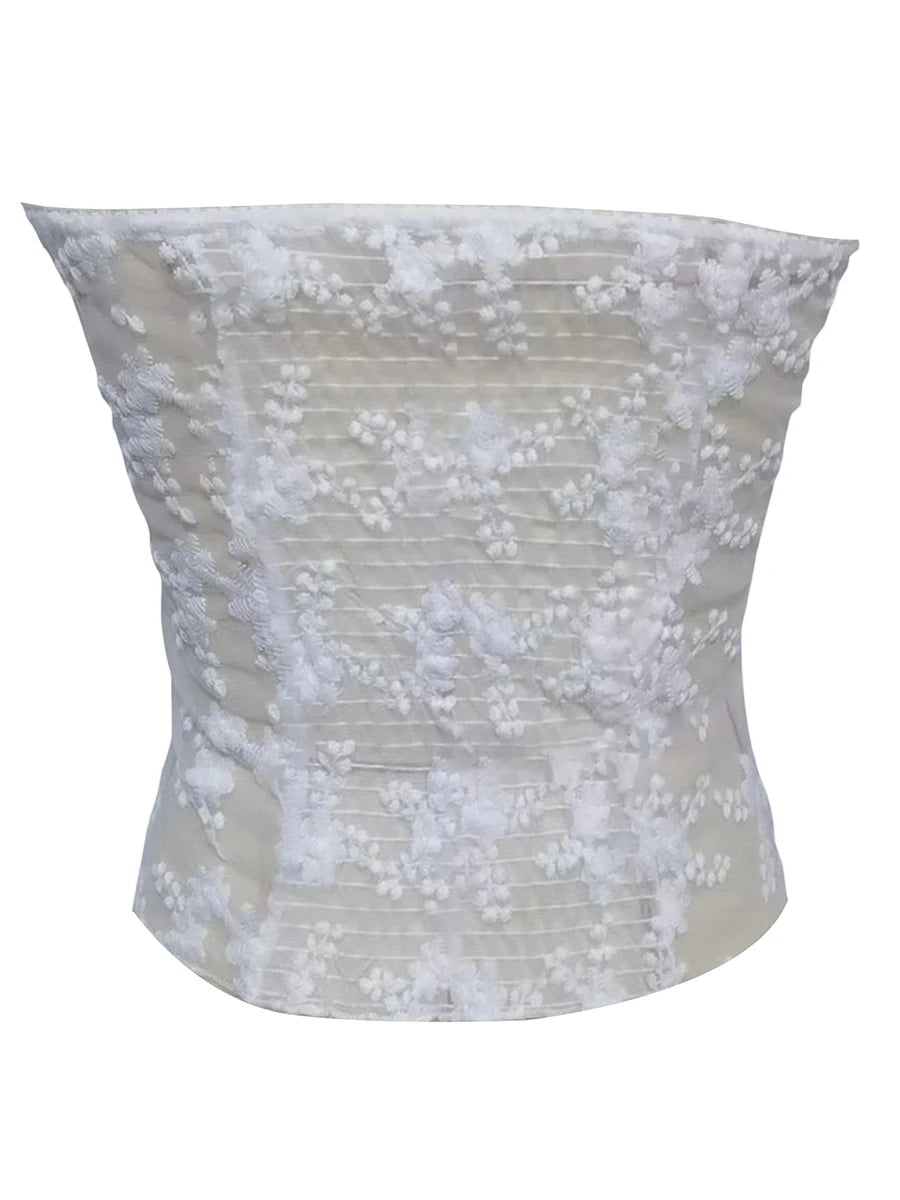 Women Crop Vest Tops Sleeveless Off Shoulder Floral Shirt