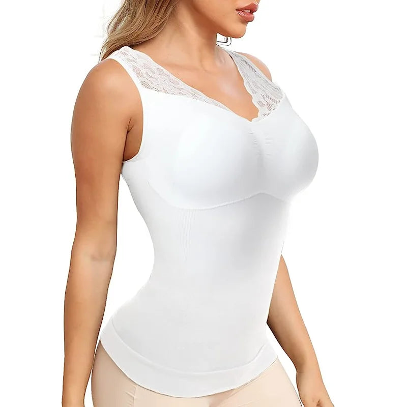 Plus Size Women Cami with Built in Bra Shapewear Tank Top