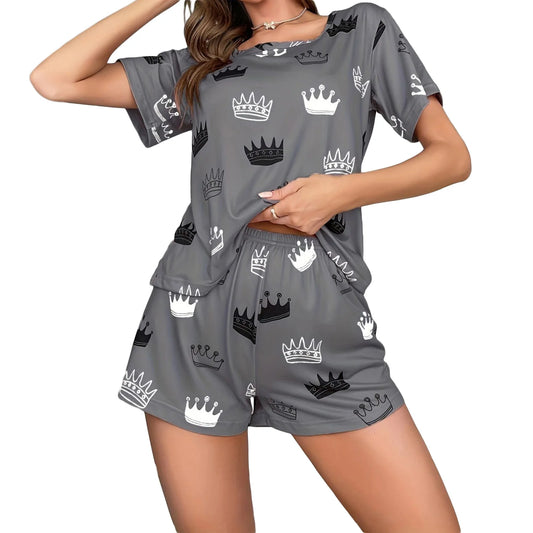 Women S 2 Piece Pajama Set with Cute Heart Print Top