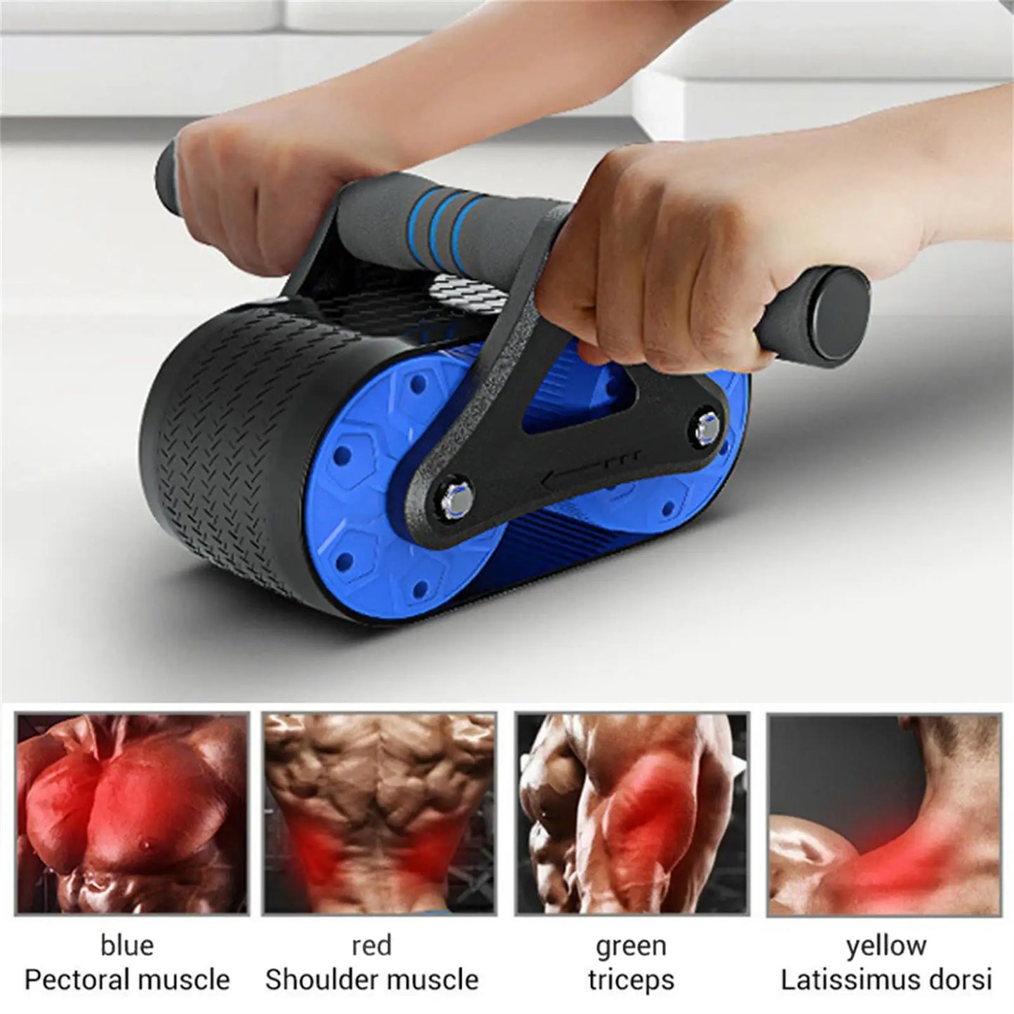 Springback Wheels Roller Domestic Abdominal Exerciser Blue
