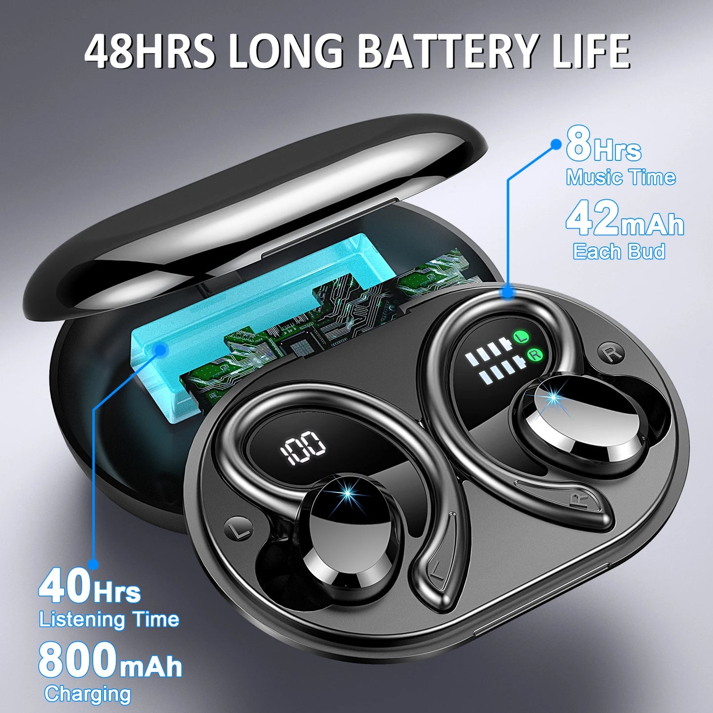 Wireless Earbuds Bluetooth 5.3 Stereo Bass IP7 Waterproof