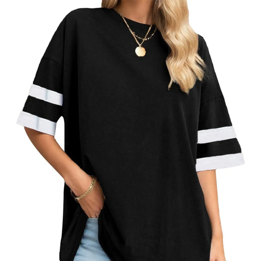 Women's Oversized T-Shirt Loose Half Sleeve Cotton Tunic Top