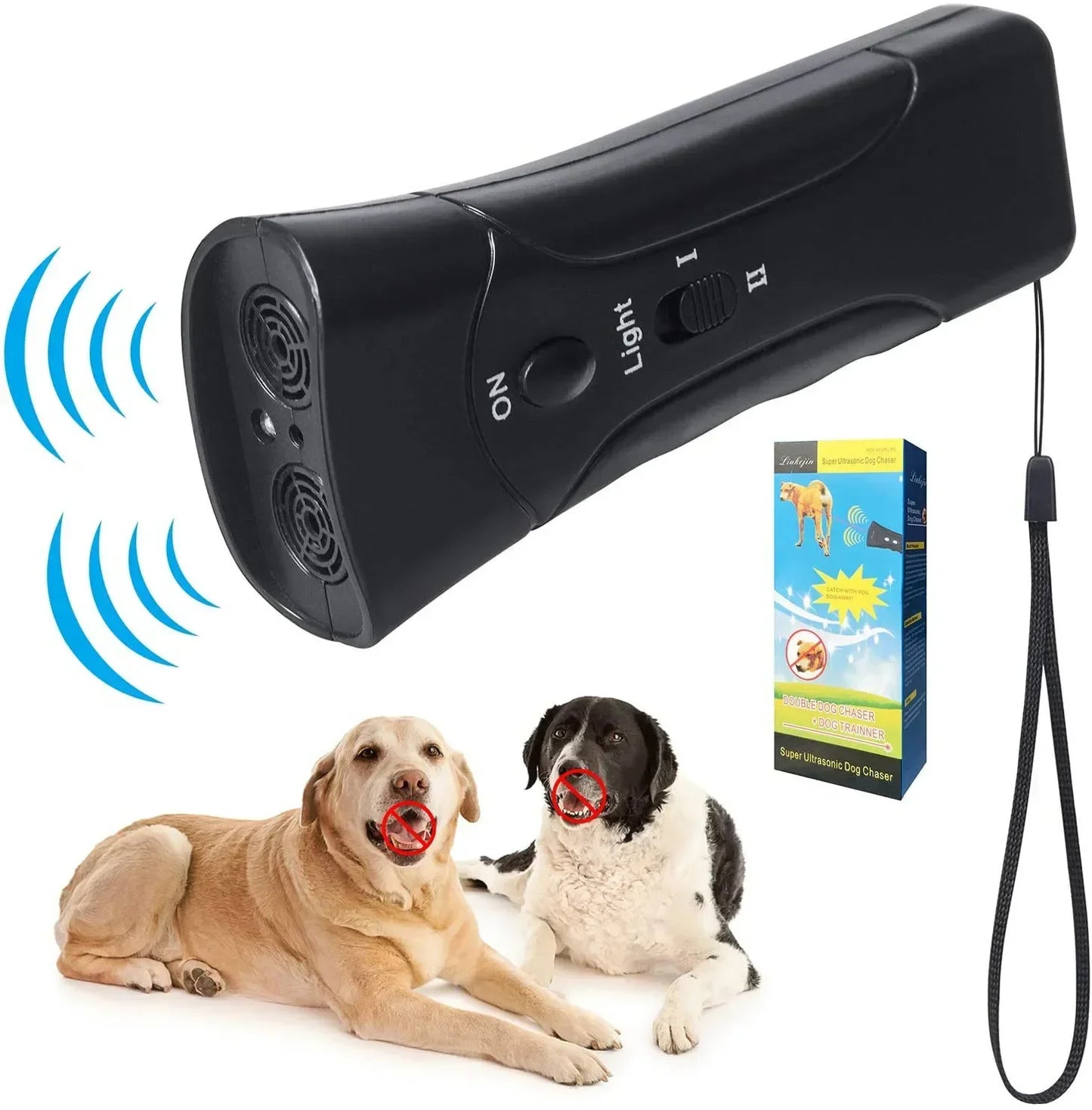 Ultrasonic Pet Dog Repeller Anti Barking Stop Bark Training Device High Power Dog Training Repellents Without Battery