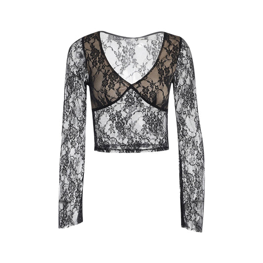 Elegant Lace Off-Shoulder Blouse Vintage Boho Top