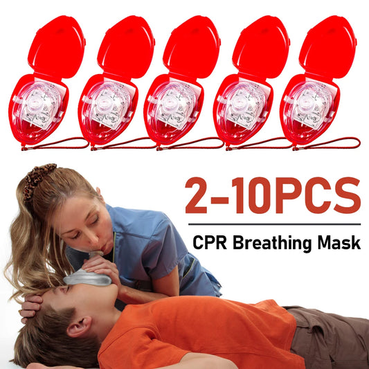 2-10PCS CPR Breathing Mask One-Way Valve Emergency Kits