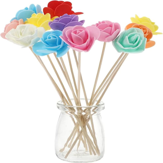 24pcs Flowers Fragrance Diffuser Essential Oil Decor Sticks