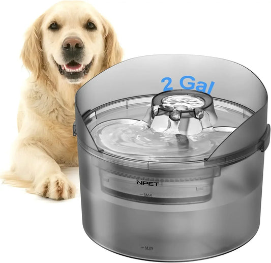 NPET Dog Water Fountain, 2 Gallon Large Automatic Dispenser