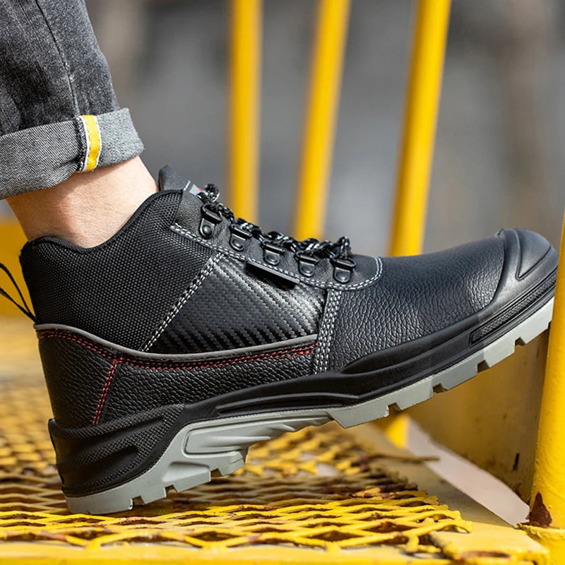 Safety Shoes Men Waterproof Work Boots Anti-smash Indestructible Steel Toe Outdoor Sneaker