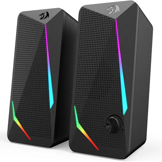 Redragon GS510 Waltz RGB Desktop Speakers 2.0 Channel PC Computer Stereo Speaker with 4 Colorful LED Backlight Modes Enhanced Audio Experience