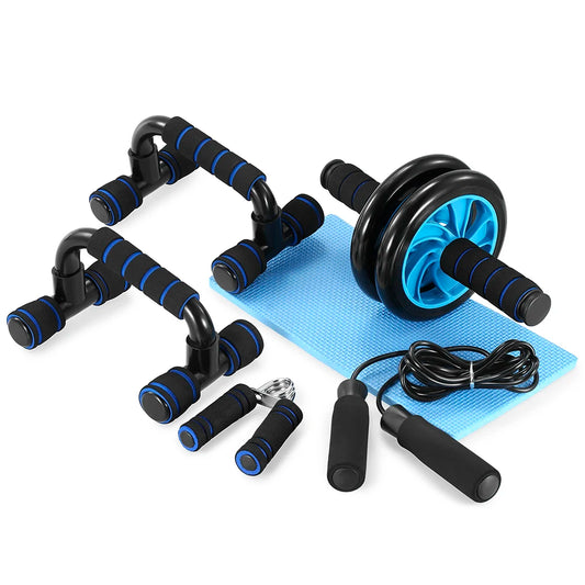 New 5 In 1 Abdominal Fitness Wheel Push Up Support Equipment