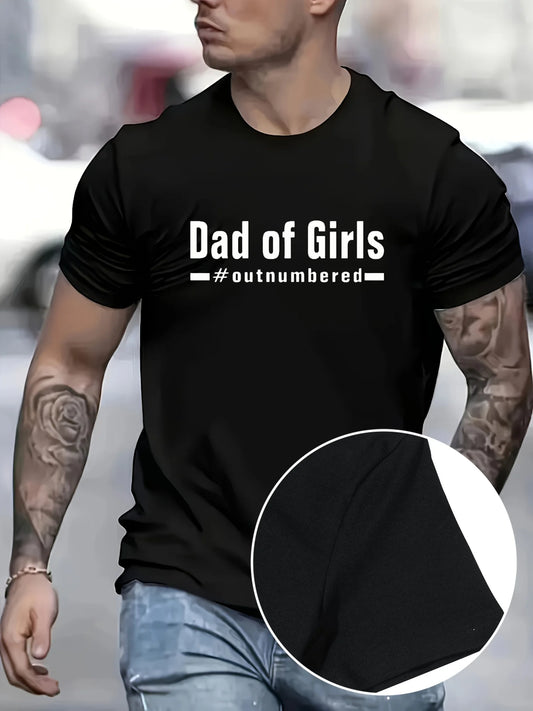 "Dad of Girls Graphic Short-Sleeve T-Shirt for Men - Casual Summer Round Neck Tee"