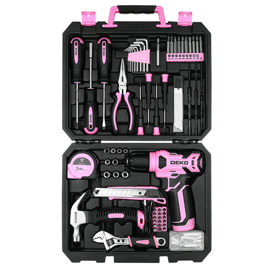 DEKO 126Pcs Power Tool Combo Kits with 8V Cordless Drill