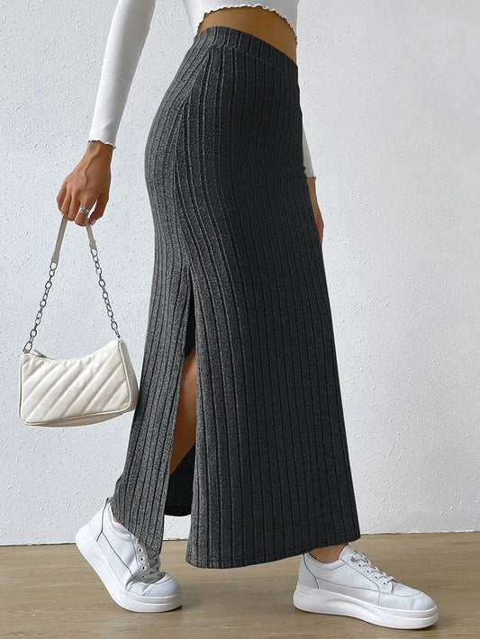 2025 Spring New Arrival: High-Waist High-Stretch Midi Skirt